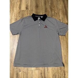 Cutter & Buck Mens St. Louis Cardinals Polo Shirt 2XB Red‎ Striped S/S Stretch